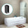 70cm Frameless Glass Bath Screen with Brackets - Black