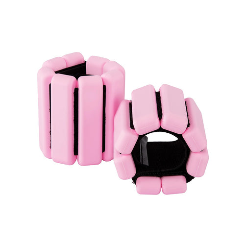 2-Piece Ankle & Wrist Weights – 1kg Pair Adjustable Workout Bangles Pink for Fitness Training