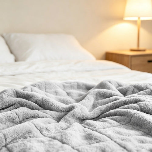 10kg Teddy Fleece Weighted Blanket 150 x 200cm Ultra Soft Sherpa Heavy Blanket Grey for Bed, Sofa & Home Comfort