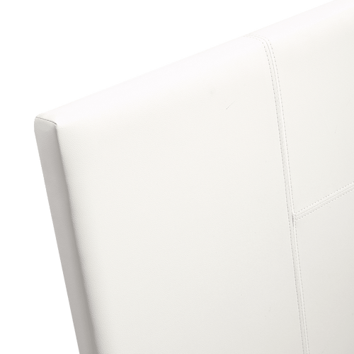 Single Bed Frame White PU Leather