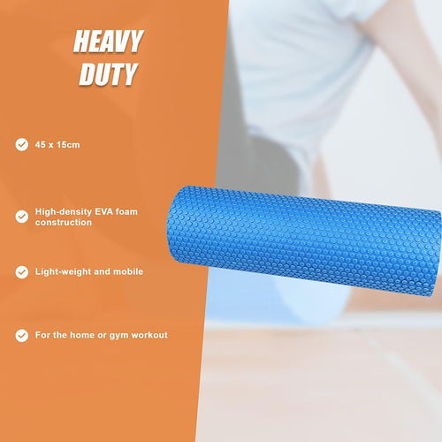 45 x 15cm Physio Yoga Pilates Foam Roller - Blue