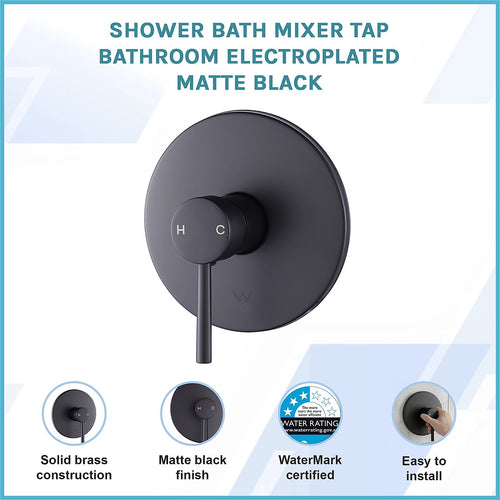 Bathroom Shower Bath Mixer Tap WATERMARK Approved - Electroplated Matte Black