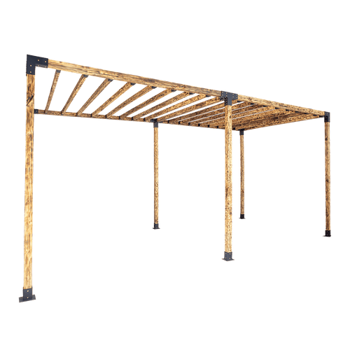 Roof Pergola Gazebo Shed Matte Black Steel Double with Top Rafters Brackets DIY Kits