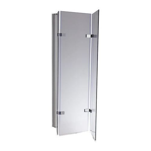 3 Fold CHROME Folding Bath Shower Screen Door Panel - 130 x 140cm