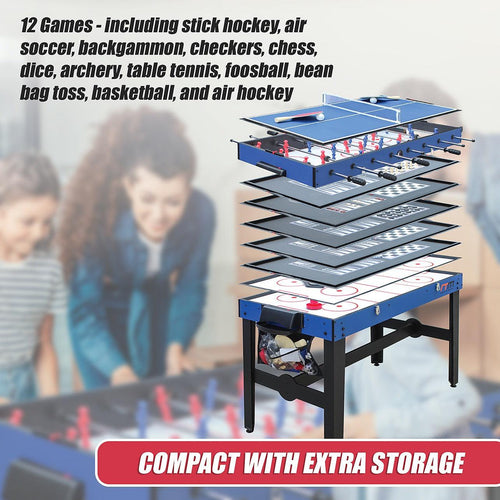 4FT 12-in-1 Games Table Foosball Hockey Pool Table Tennis