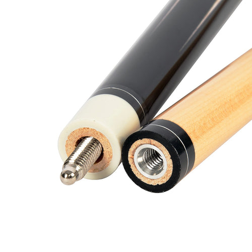 57in 2-Piece Wood Pool Cue Stick 19oz with Carry Bag