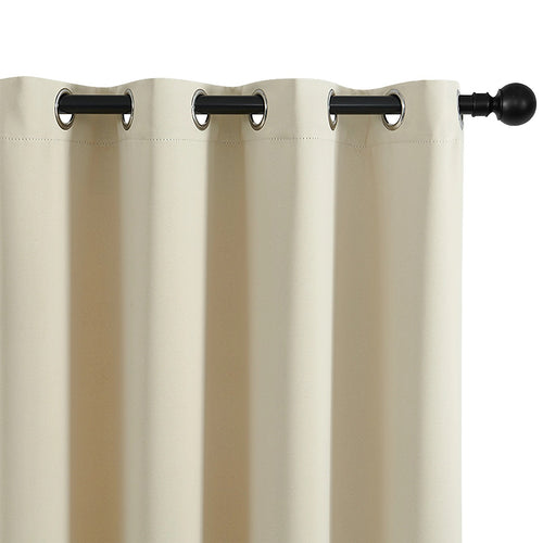 Cream 2X Blockout Curtains – Blackout Window Draperies Pair with Eyelets for Bedroom 132x213cm