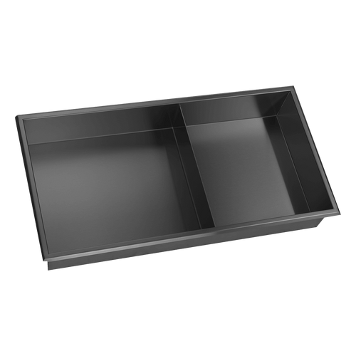 641 x 336 x 101mm Shower Niche Double Shelf Organizer No Tile Needed in Black 