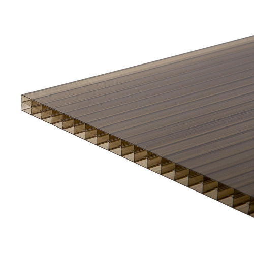  Polycarbonate Roofing Sheets Tinted Bronze UV Roof 1050x2100mm; 10mm 5 Pack