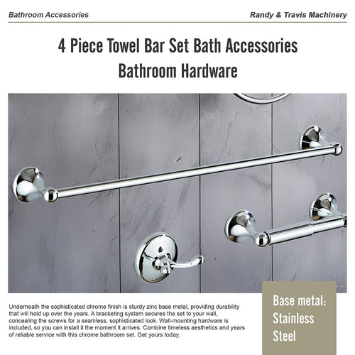 4 Piece Towel Bar Set Bath Accessories Bathroom Hardware