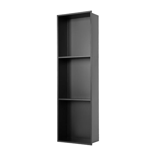 90cm Black Recessed Shower Niche 3-Tier Stainless Steel Bathroom Wall Storage Shelf