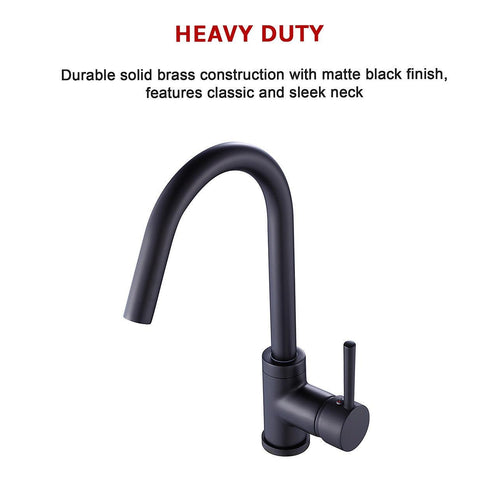 Kitchen Mixer Tap Faucet for Basin Laundry Sink in Black