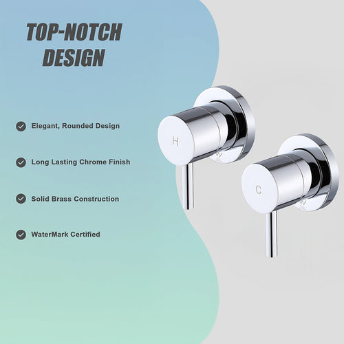 Bathroom Shower Bath Hot and Cold Mixer WATERMARK Certified - Chrome