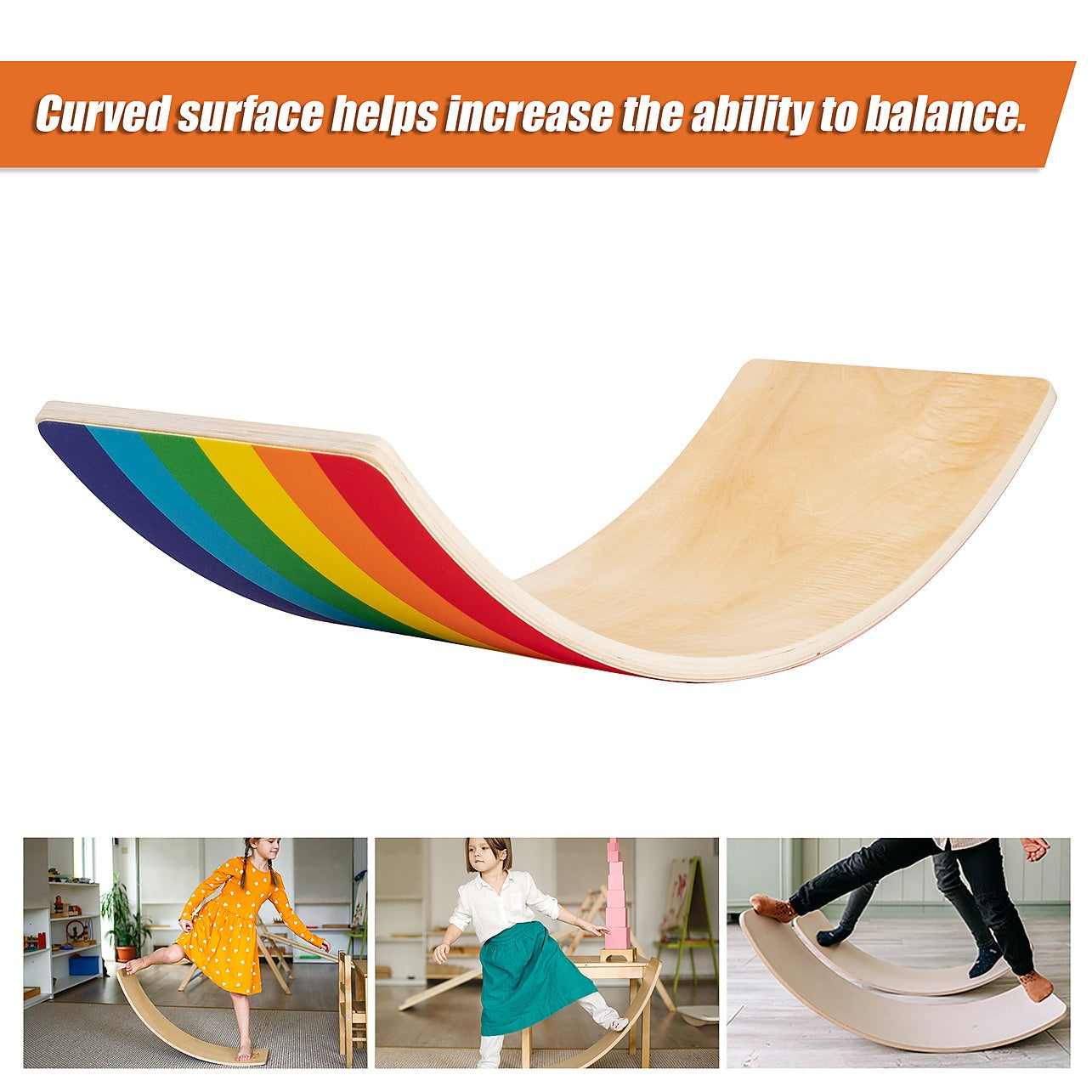 Wooden Wobble Balance Board for Kids Toddlers Adults Games Hobbies Educational Learning