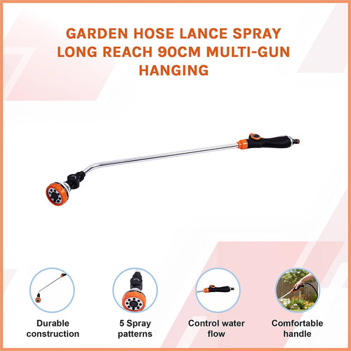 90cm Garden Hose Spray Lance – Long Reach Multi-Function Watering Gun
