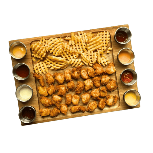 Serving Tray Double Sided Charcuterie Board  8 Sauce Cups Gift  