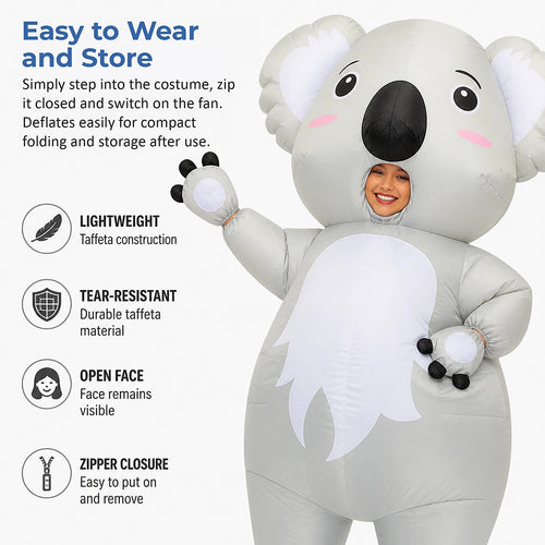 Adult Inflatable Koala Costume Blow Up Australian Animal Fancy Dress Suit
