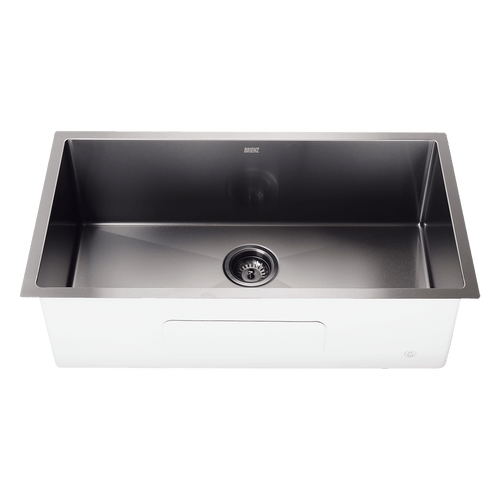 810x450mm Stainless Steel Handmade 1.5mm Sink with Waste in Black with sand finish Finish