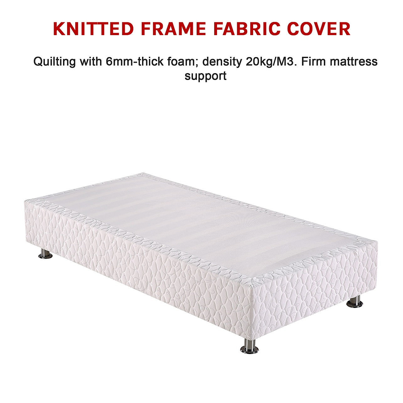 Single Bed Base with Slats & Cover – Sturdy Ensemble Frame ...