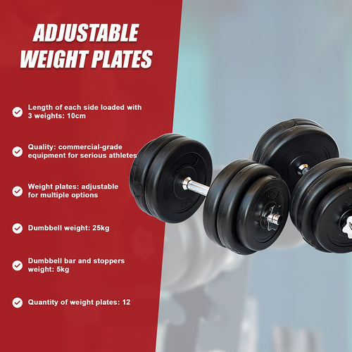 30KG Adjustable Dumbbell Set – Compact Weights for Strength Training