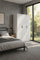 3 Door White Wardrobe – Black Handles, Hanging Rail & Shelves