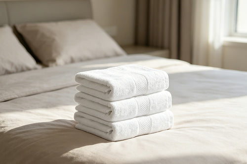 500 GSM Cotton Bath Towels 4 Pack White
