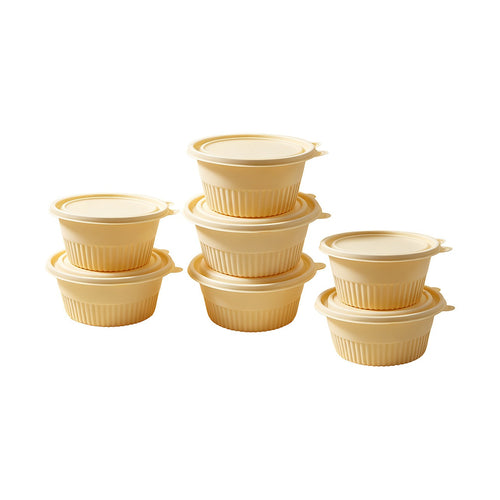 100PCS Corn Starch Food Containers with Lids Round Takeaway Boxes 1000mL