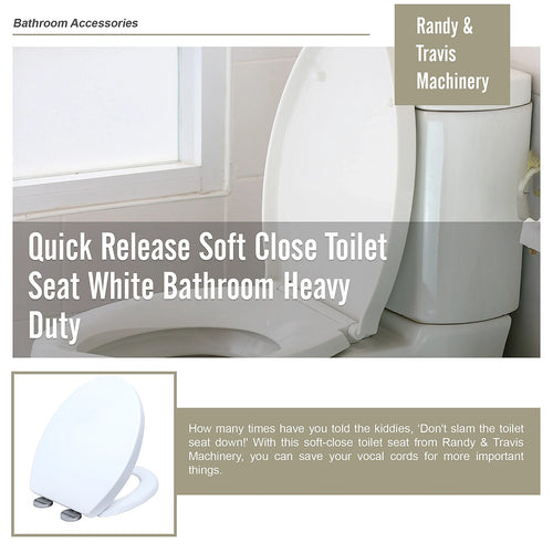 Quick Release Soft Close Toilet Seat White Bathroom Heavy Duty