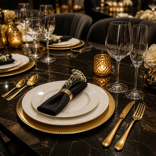 24 Piece Gold Cutlery Set Stainless Steel Dinnerware