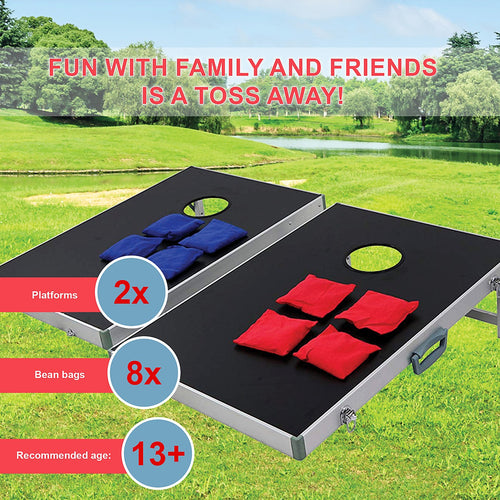 60 x 90cm Portable Cornhole Bean Bag Toss Set – Aluminium Frame