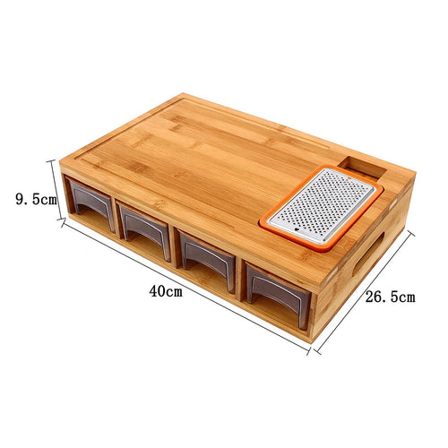 Bamboo Cutting Board Set with Graters & Containers – Food Prep Station
