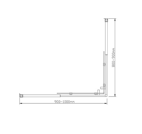 Adjustable 1000x900mm Sliding Door Glass Shower Screen in Gold with Shower Handle Style 1 - Gold