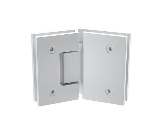 100cm Frameless Diamond Shower Screen with White Brackets and SS Hinges, Square Knob Handle