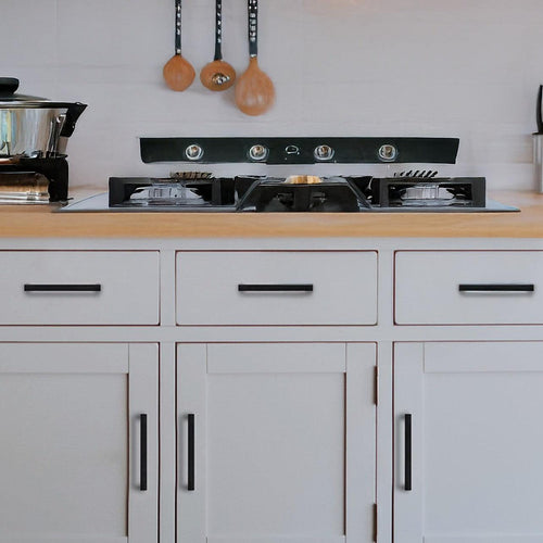 5 x 160mm Kitchen Cabinet Cupboard Door Drawer Handles Square Black Furniture Pulls