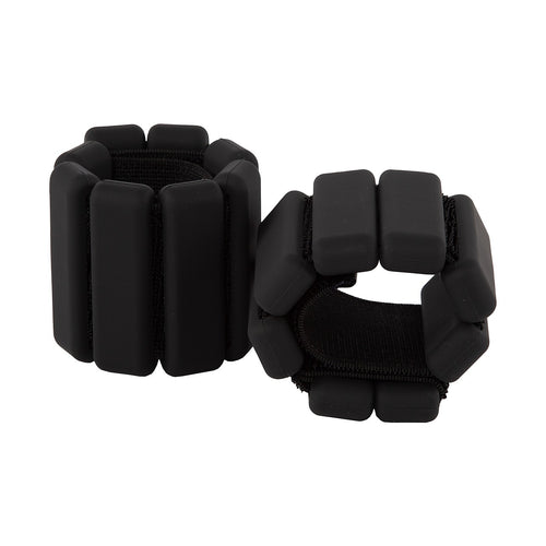2-Piece Ankle & Wrist Weights – 2kg Pair Adjustable Workout Bangles (Black)