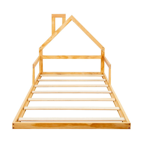 Low Bed for Kids - Wood Pine Wood Single Floor Bed