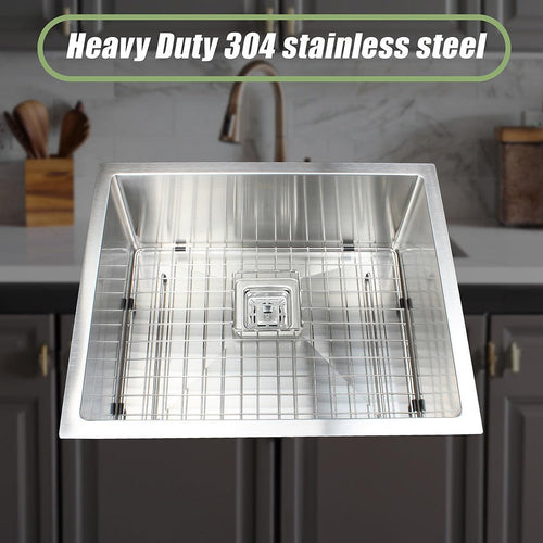 430x455mm Handmade 1.5mm Stainless Steel Sink with Square Waste