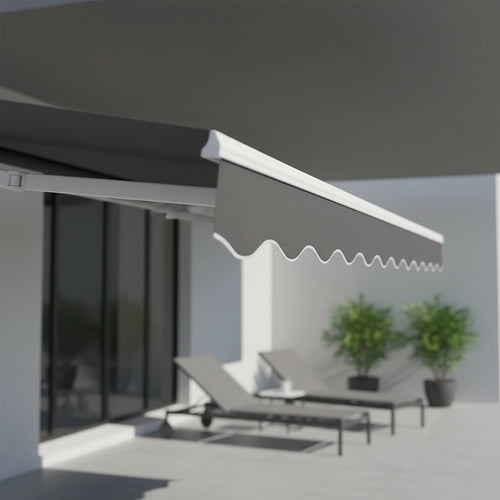 Automatic Retractable Awning 4x3m - Grey Outdoor Wall Sunshade