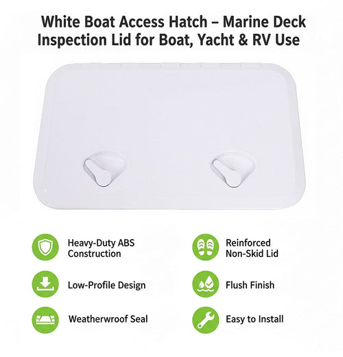 606 x 353mm White Boat Access Hatch – Marine Deck Inspection Lid for Boat, Yacht & RV