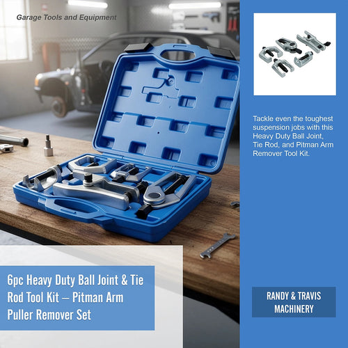 6pc Heavy Duty Ball Joint & Tie Rod Tool Kit – Pitman Arm Puller & Remover Set