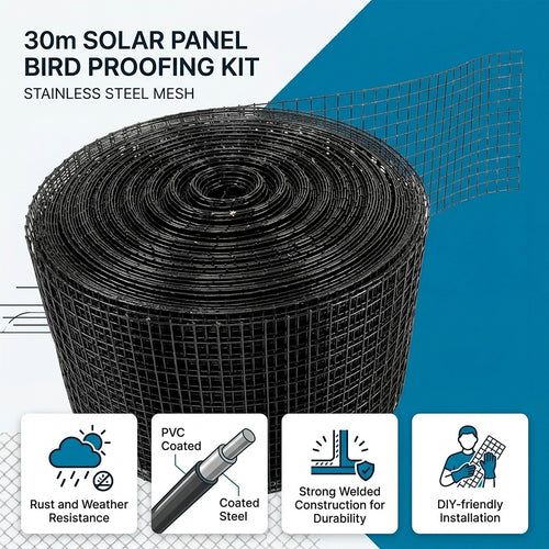 30m Solar Panel Bird Proofing Kit Stainless Steel Mesh Guard