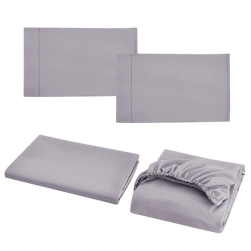 Double Bed Sheet Set – 1800 Series Microfiber, Deep Pocket, Soft & Breathable, Grey