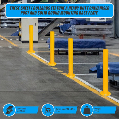 Yellow Heavy Duty Steel Bollard Post