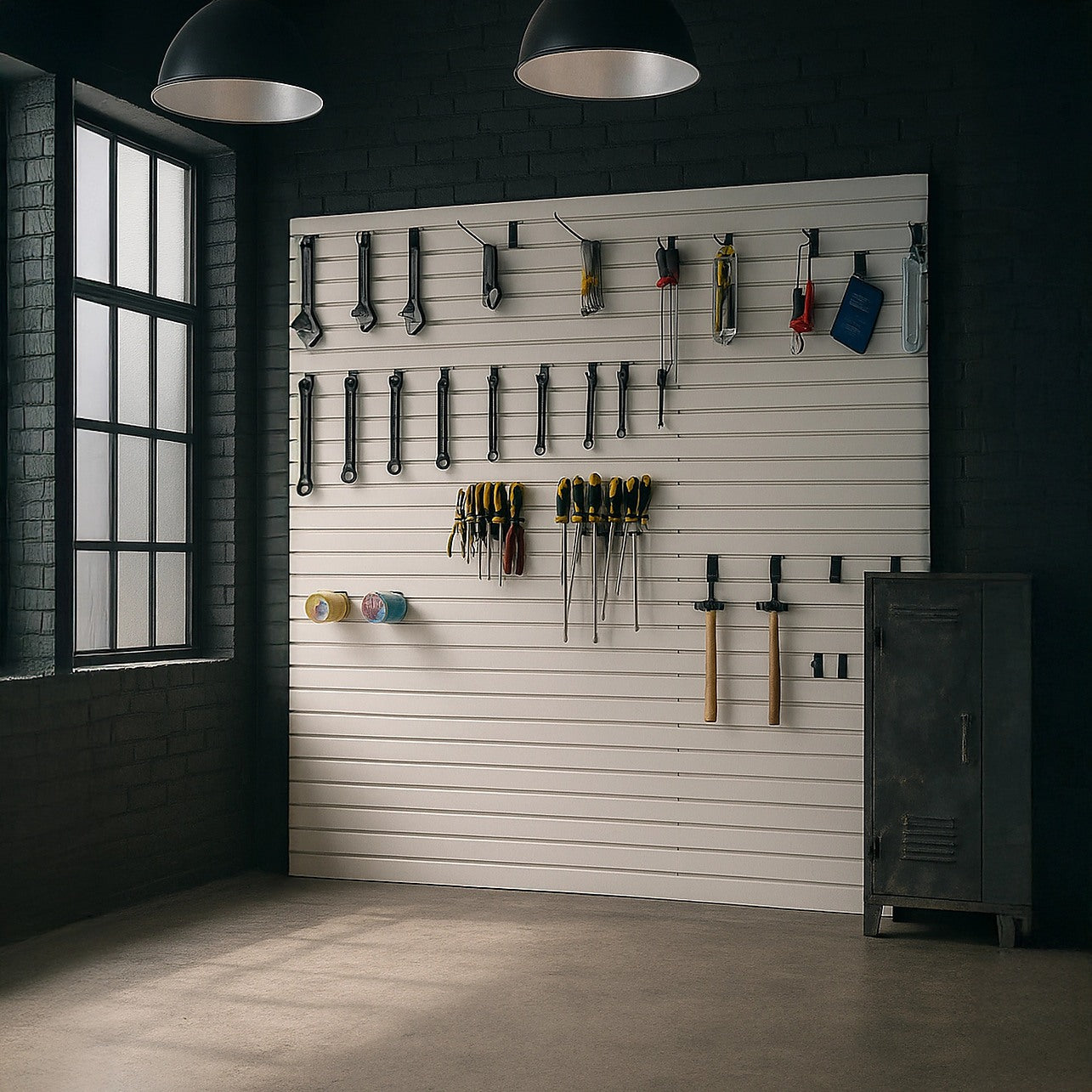 Slatwall Storage Pack White PVC Panels Retail Display Garage