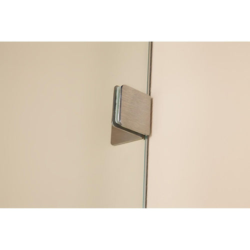Frameless 10mm Glass Shower Screen 120 x 80cm Nickel Hinges/Brackets and Round Handle