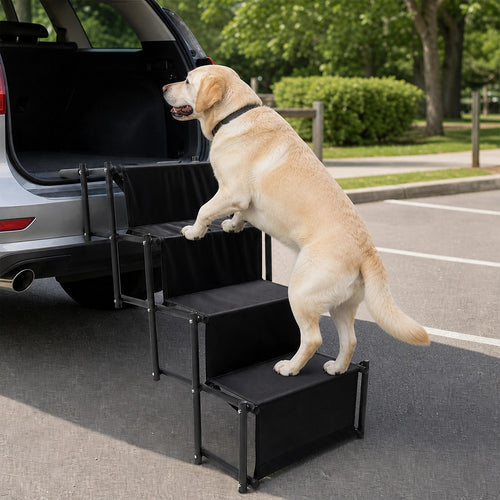Folding Dog Car Boot Steps Ladder – Lightweight, Strong Pet Stairs for Easy Vehicle Access