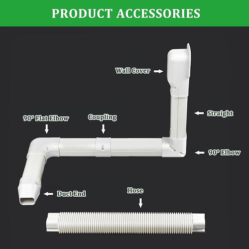 4.8m Mini Split AC Line Set Cover Kit – PVC Duct for Central Air Conditioner