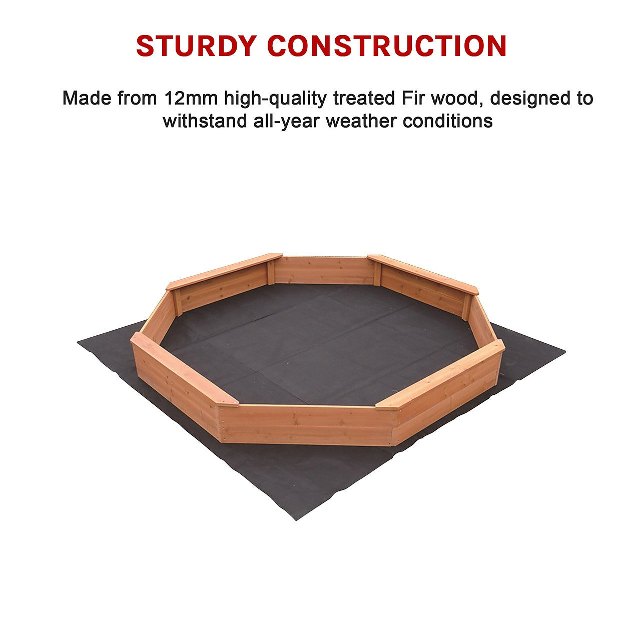 Kids Sand Pit Large Octagonal Wooden Sandpit Toys Outdoor