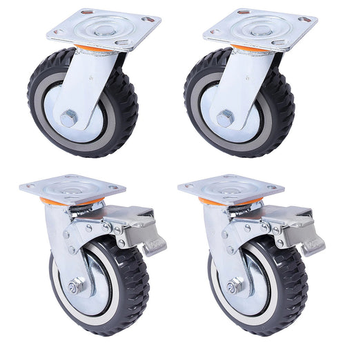 150mm Heavy Duty Plate Caster Wheels Set of 4 1200kg Swivel