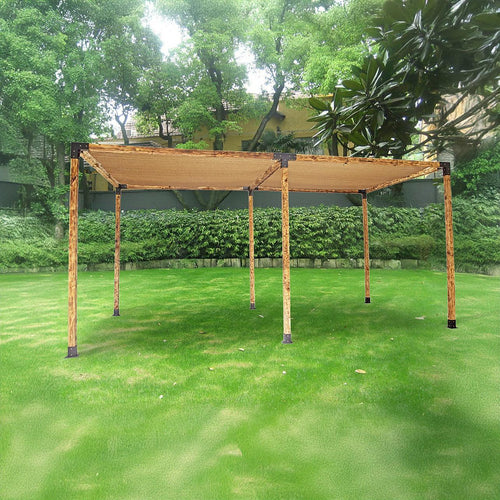 Roof Pergola Gazebo Shed Matte Black Steel Double with Coffee Screens Brackets DIY Kits